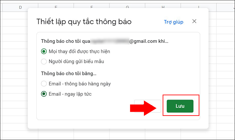 Nhấn v&agrave;o lưu sau khi chọn